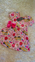 Girls pink School Bus Dress with Matching Bow